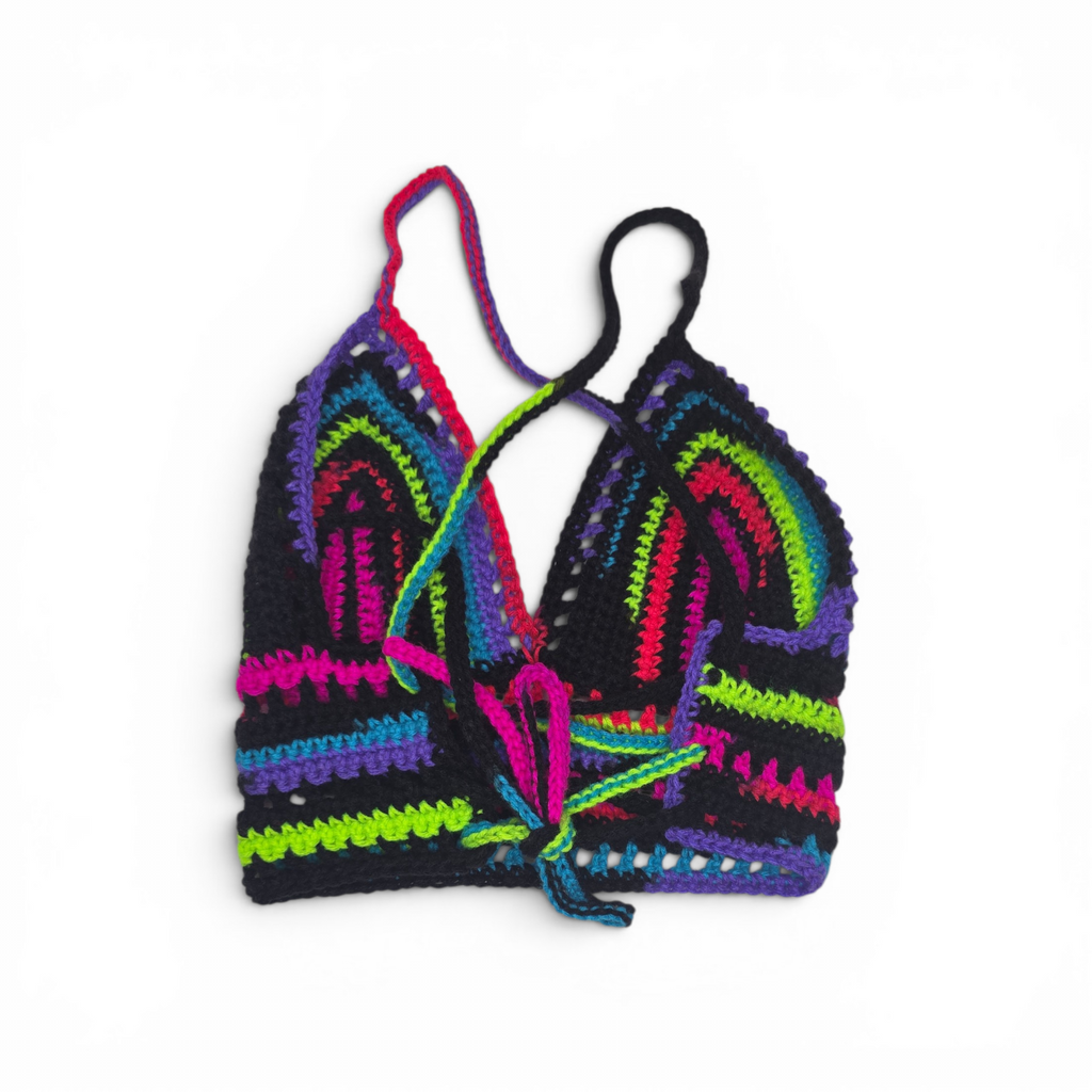 Neon Stripe Crop Top